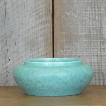 Antique Pilkington's Royal Lancastrian Art Pottery Turquoise Mottled Glazed Bowl