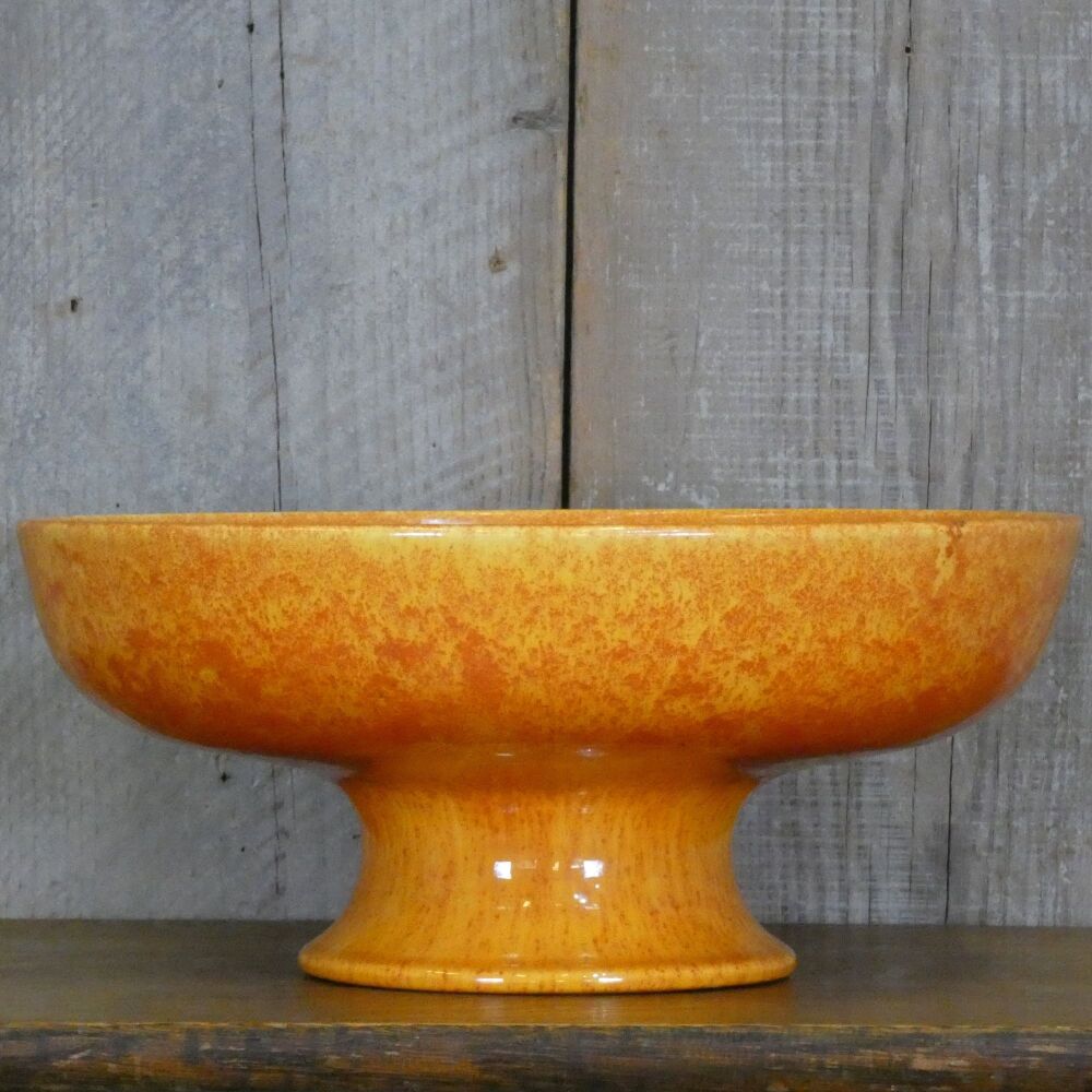 Large Antique Pilkington's Royal Lancastrian Art Pottery Orange Glazed Foot