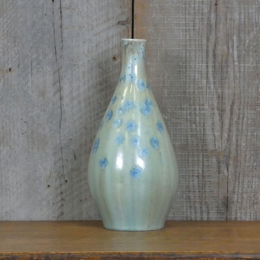 Antique Royal Dux Czechoslovakia Porcelain Green and Blue Vase