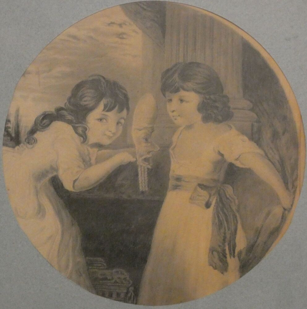 Pair of Charming Antique Pencil Drawings