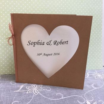 Heart cut out kraft Card personalised invitation 