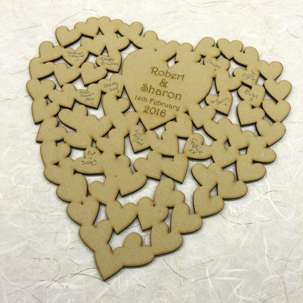 Heart Shaped Guest Book - MDF plaque