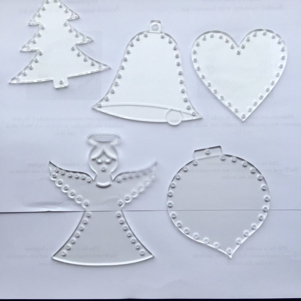 Acrylic lasercut form with holes for decorating set