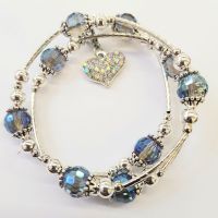 Memory Wire faceted bead bracelet