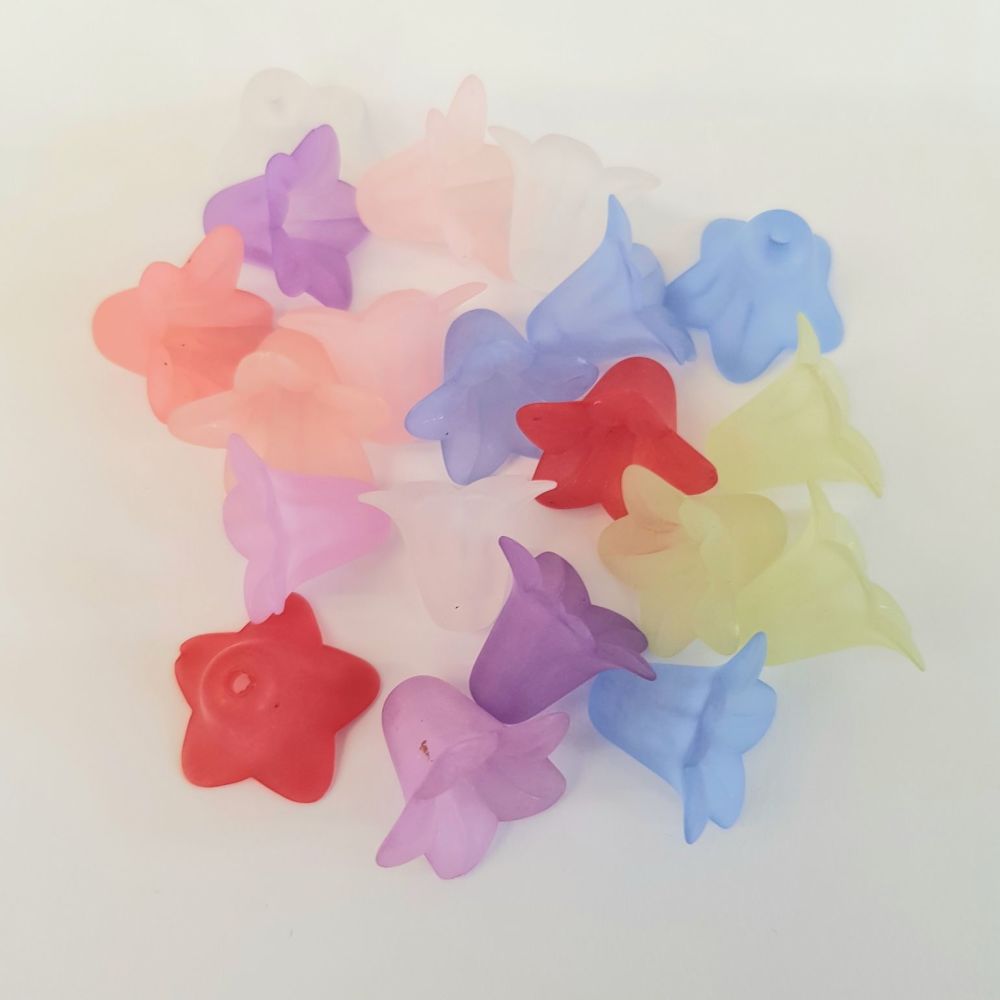 F2 Flowers 'Lucite' frosted bell Acrylic Beads