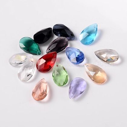 Faceted glass drop bead