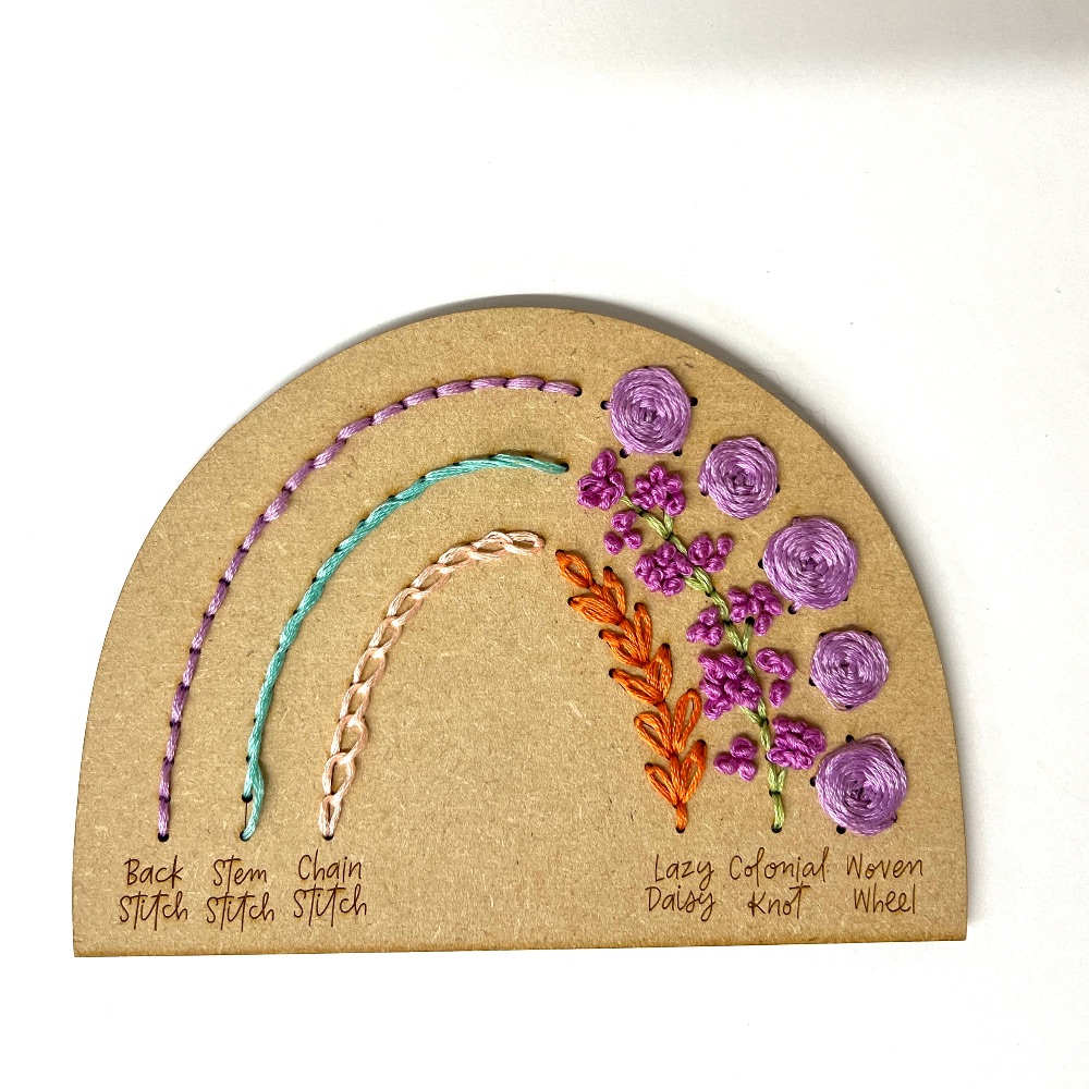 Embroidery on wood