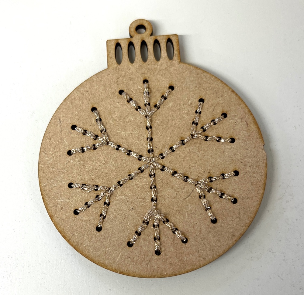 Wooden stitch bauble 2