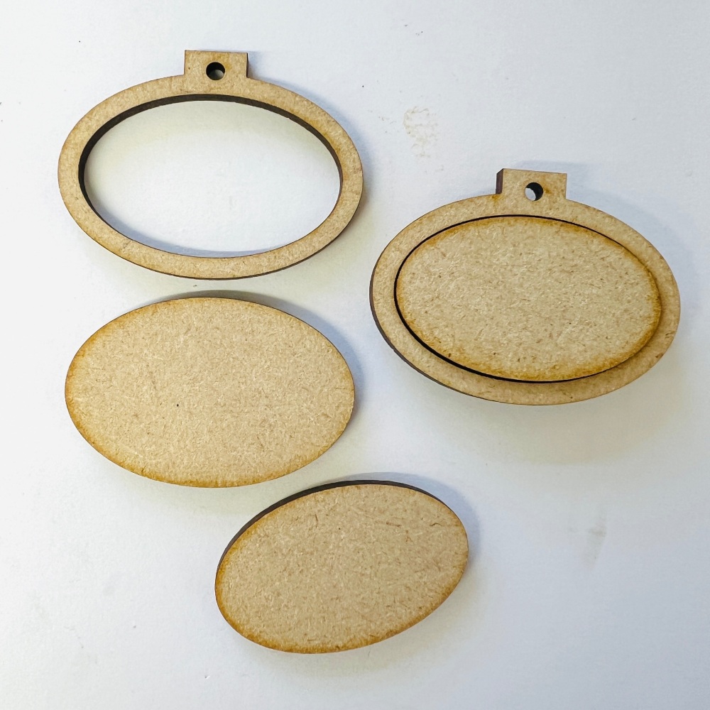 Mini oval landscape hoop embroidery, cross stitch pendants