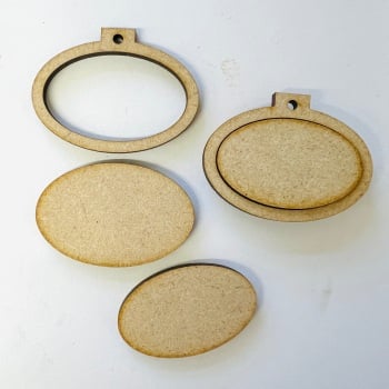 Tiny oval landscape hoop embroidery, cross stitch pendants