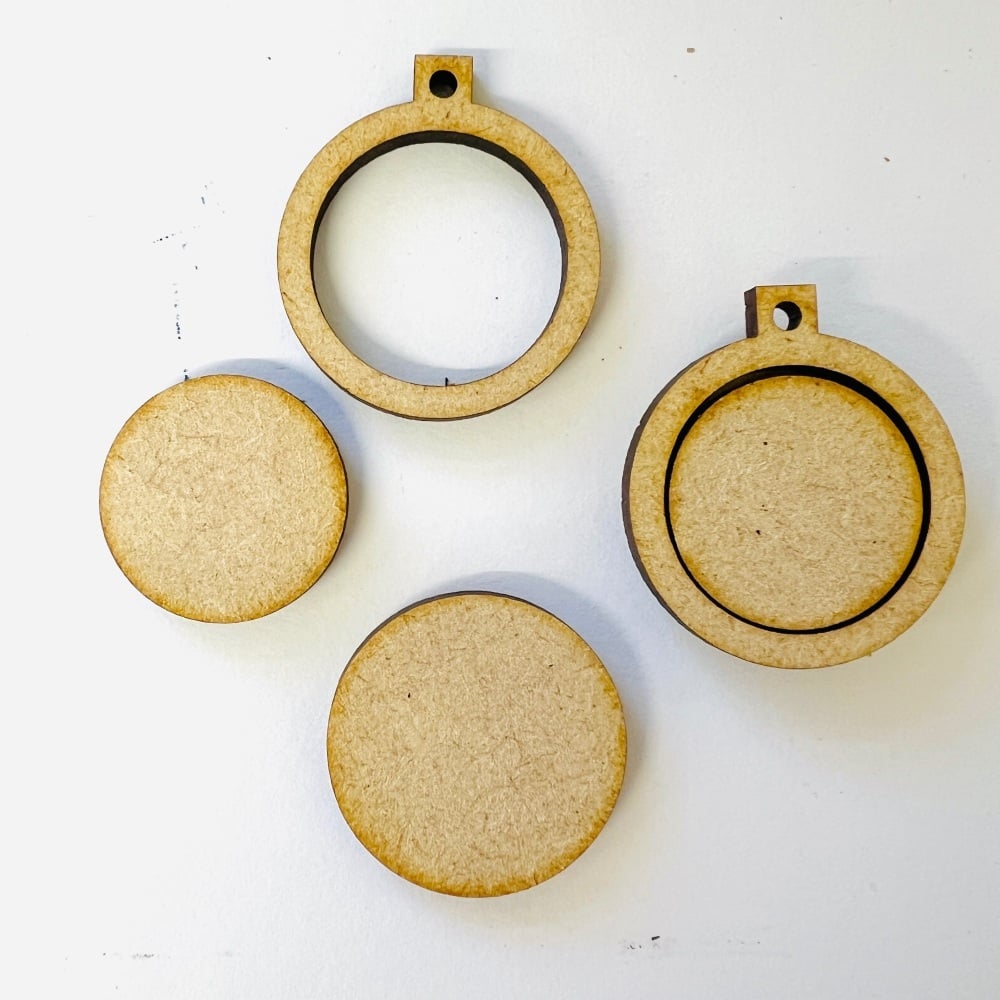 Mini tiny circle hoop embroidery, cross stitch pendants