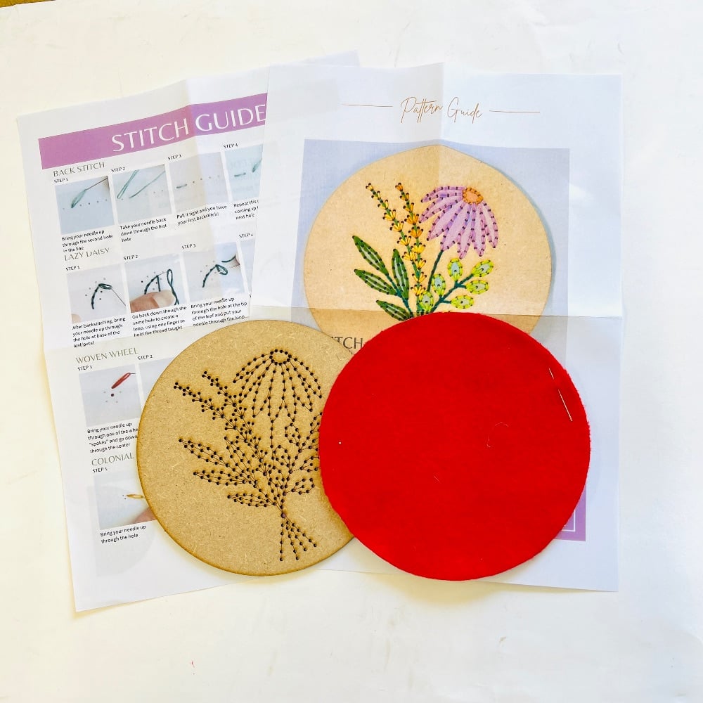 Embroidery on Wood Collection