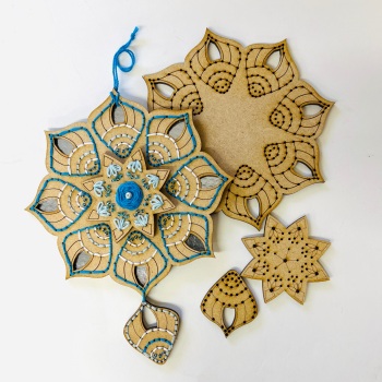 Mandala Embroidery on Wood