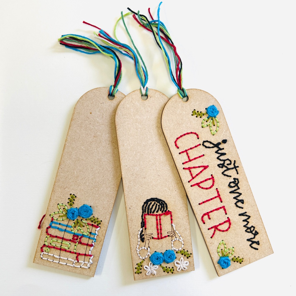 Bookmark set Embroidery on Wood