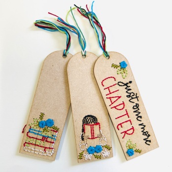 Bookmark set Embroidery on Wood