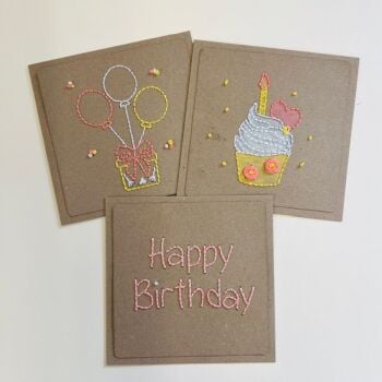 Birthday Embroidery on Cards