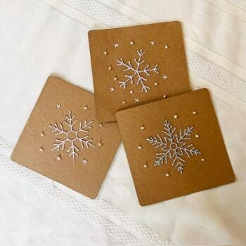 Snowflakes Embroidery on Cards