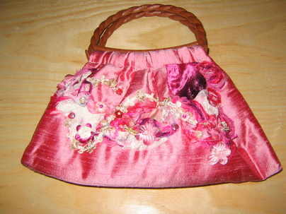 bag floral pink twist