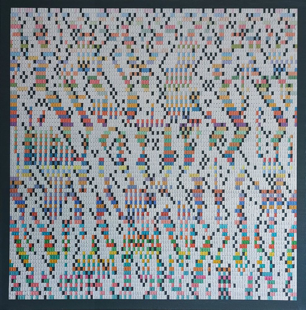 Systems A-Z (E), oil on canvas, 80 x 80cm, 2022