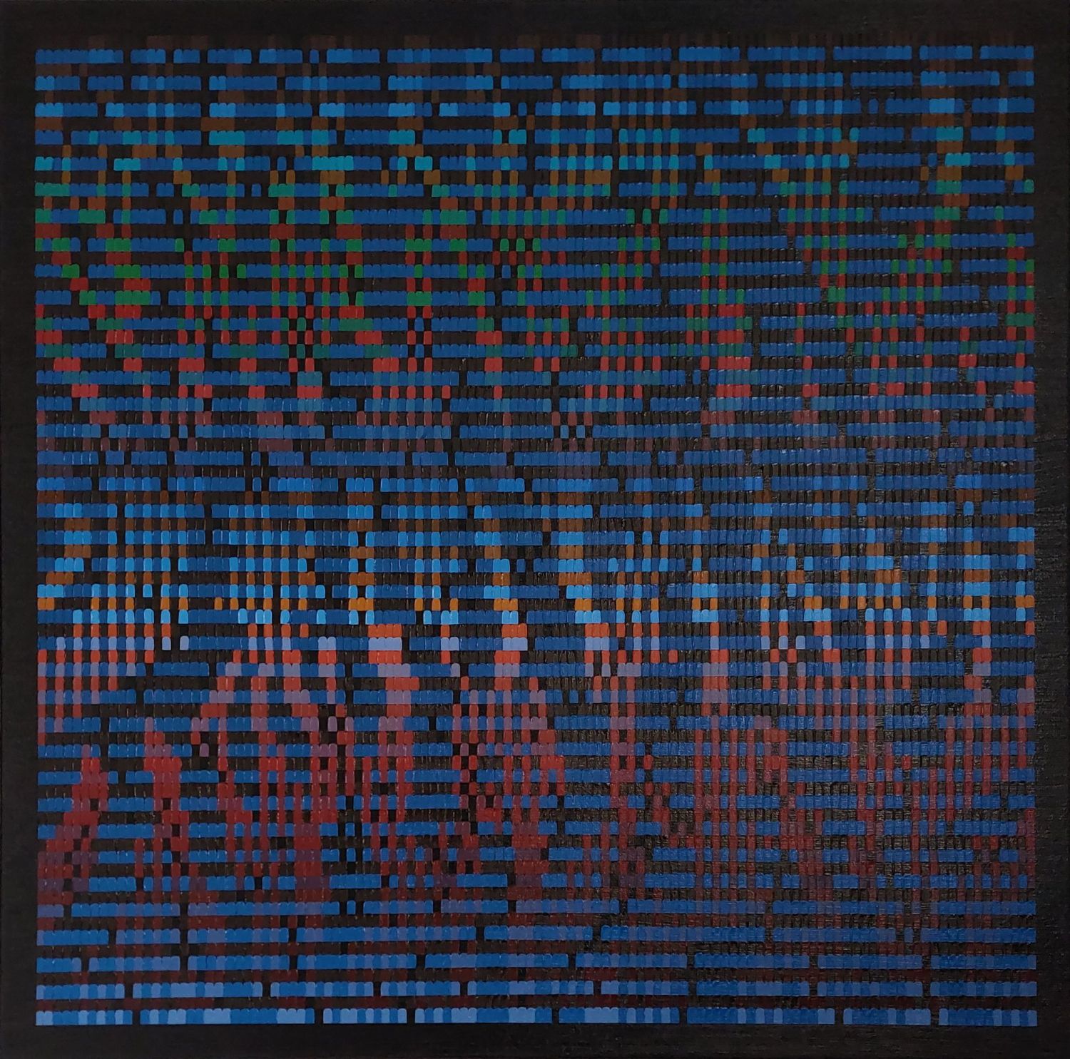 Systems A-Z (F), oil on canvas, 80 x 80cm, 2022