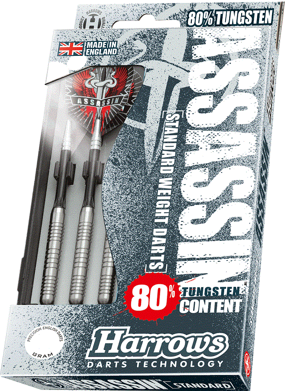 Harrows Assassin standard   80%  Tungsten Darts  23 grms Darts 
