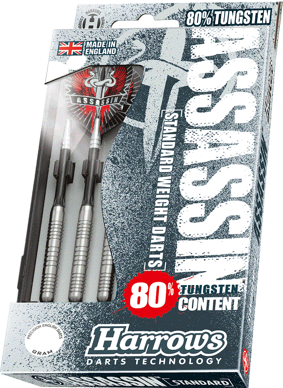 Harrows Assassin standard Knurled 80% Tungsten Darts 23 grms