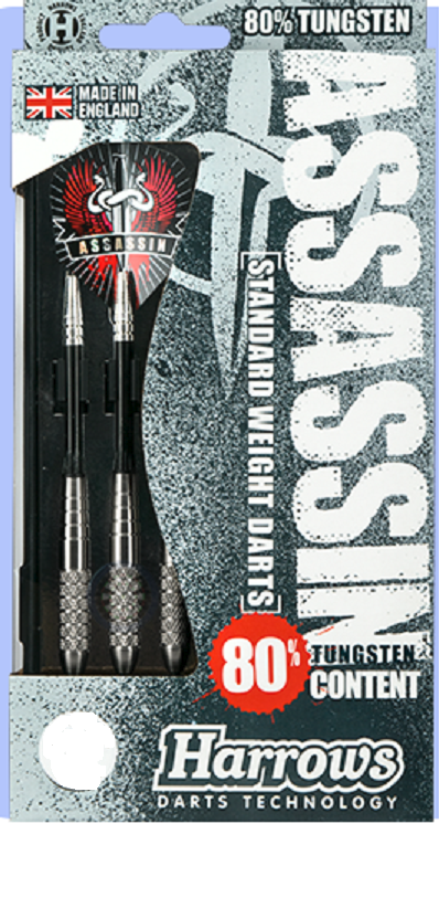 Harrows Assassin standard  Knurled  80%  Tungsten Darts  19 grms Darts 
