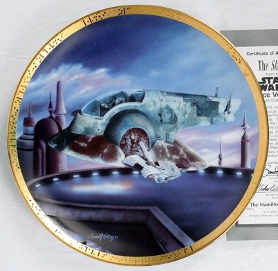 star wars space vehicles the slave 1 hamilton collection plate 1997