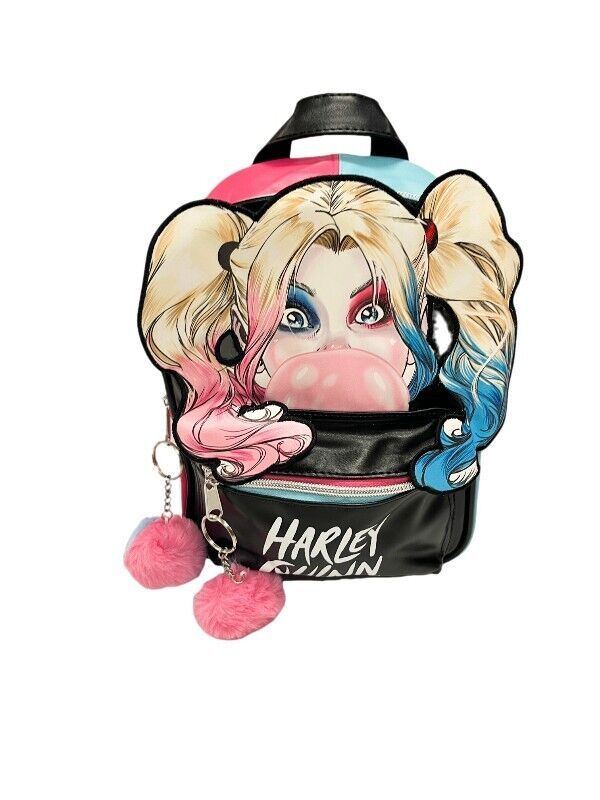 DC Comics Suicide Squad Mini Harley Quinn Bubblegum face backpack