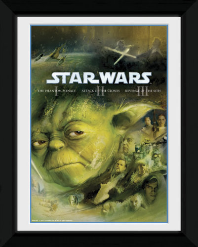 Framed Photographic > Collector Print , Star Wars Blu Ray Prequel yoda