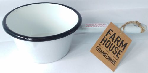12cm Enamel Milk Pan - Light Grey