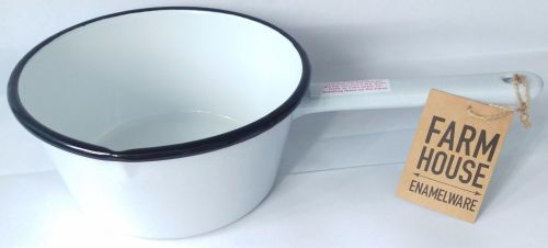 16cm Enamel Milk Pan - Light Grey