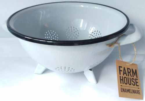 Enamel Colander - Light Grey