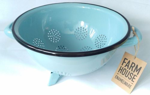 Enamel Colander - Blue