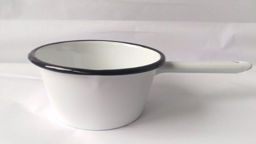 14cm Enamel Milk Pan - White