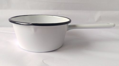 16cm Enamel Milk Pan - White