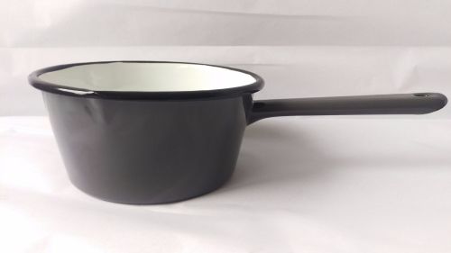 16cm Enamel Milk Pan - Dark Grey