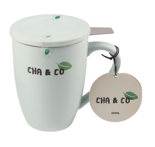 Ceramic Mug with Infuser - Aqua