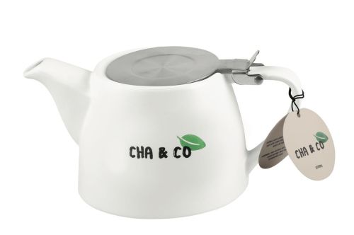 Ceramic teapot with infuser - White