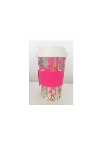 Clarissa Hulse Bamboo Travel Mug - St Lucia Pink