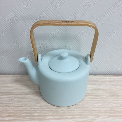 500ml Bamboo Handle Pistachio Teapot