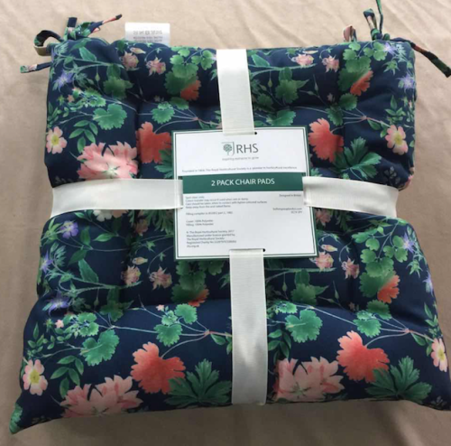 RHS Wildflowers Seat Pads - Navy