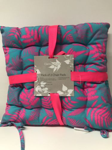 Clarissa Hulse Scattered Fern Seat Pads Magenta