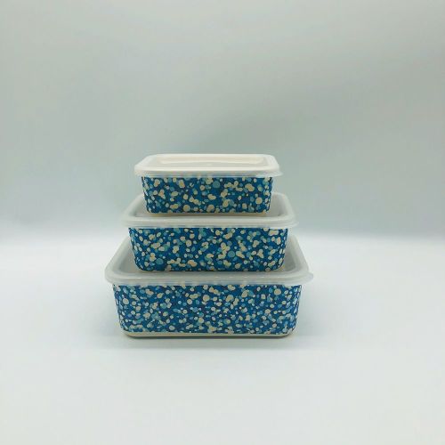 Clarissa Hulse Set of 3 Bamboo Fibre Storage - Garland Blue