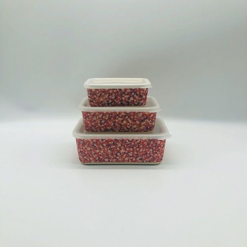 Clarissa Hulse Set of 3 Bamboo Fibre Storage - Garland Pink