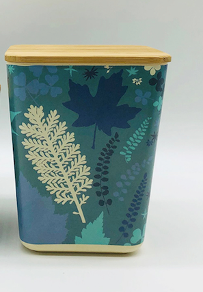 Clarissa Hulse Square Bamboo Storage Canister- Mini Mix blue