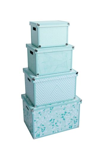 SCANDI HOME LARGE MINT CHEVRON STORAGE BOX