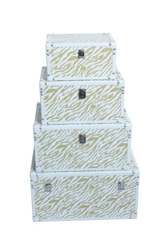 Large Mustard Zebra Storage Trunk