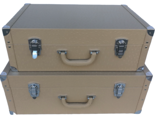 Upper Street Large Faux Ostrich Taupe Trunk 