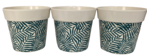 SET OF 3 BAMBOO HERB POTS ARECA PALM